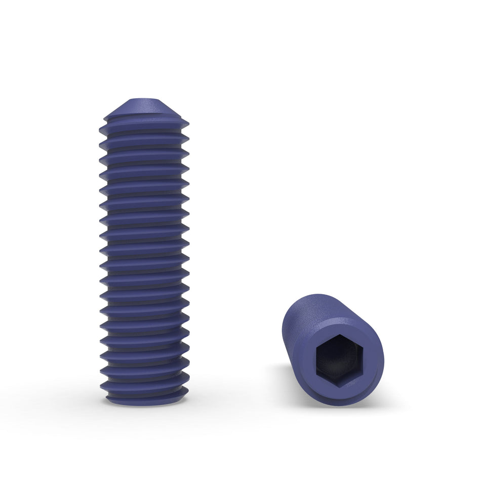 PTFE/Teflon Coated A2-70 Stainless Steel Hexagon Socket Grub/Set Screw - DIN 913