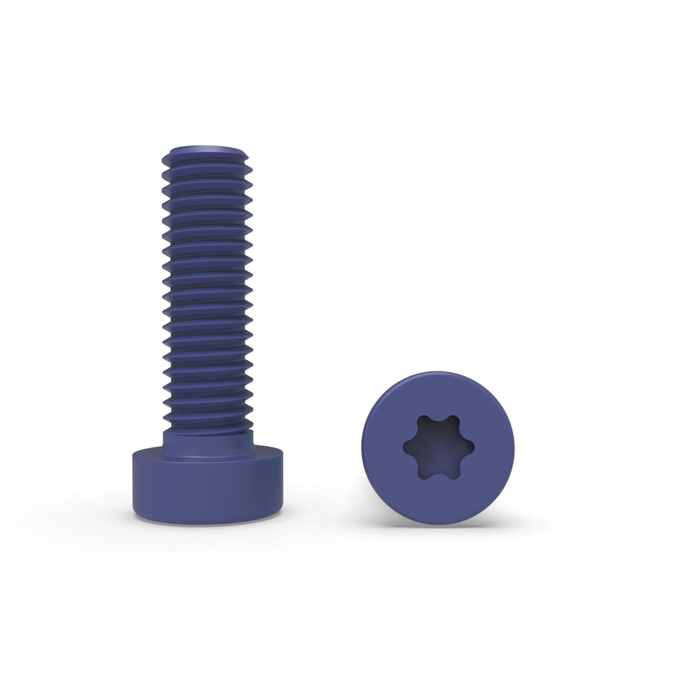 PTFE/Teflon Coated A2-70 Stainless Steel Torx-Hexalobular Low Socket-Cylinder Head Cap Screw - ISO 14580 TX