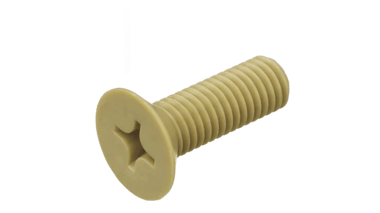 PEEK (GF30) Countersunk Flat Head Screws - High Performance Polymer-Plastic Fastener Components