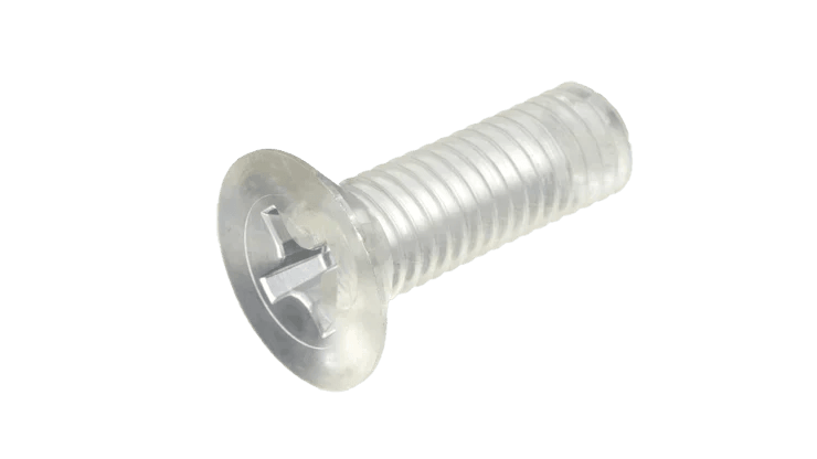 Polycarbonate Countersunk Flat Head Screws - High Performance Polymer-Plastic Fastener Components